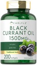 Carlyle Black Currant Oil Softgels | 1500 mg | 200 Kont | Non-GMO ve Gluten Free Formula | Black Currant Tohum Petrol Yumuşakgels | 1500 mg | 200 Kont | Non-GMO ve Gluten Free Formula | Black Currant Seed Oil Oil