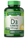 Nature's Truth Vitamin D3 5000 IU Softgels | 400 Count | High Potency | Non-GMO & Gluten Free Supplement