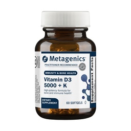 Metagenics Vitamin D3 and Vitamin K2 5,000 IU with MK-7, 60 Softgels