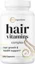 Kadınlar ve Erkekler için Mikrobiyo büyüme Vitaminleri, 240 Capsules | 14-in-1 Formula Biotin, Collagen, Keratin, Saw Palmetto & More | Tis, Fuller, Nourishes İncening & Kayıp Saç Desteği