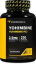 Primao Yohimbine HCl 2.5 mg, 270 Capsules - Premium Supplement, Boosts Performansı, Zero Fillers, Non-GMO ve Gluten Free