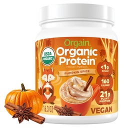Orgain Organic Vegan Protein Toz, Riley Spice Season Flavor - Plant proteini 21g, 5g Prebiyotik Fiber, No Lactose Malzemeler, No add Sugar, Non-GMO, For Shakes & Smoothies, 1.02 lb