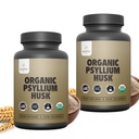 Organic Psyllium Husk Capsules 750 mg, Natural Fiber Supplement for Gut Health* - Alternative to Psyllium Husk Powder, Zealthy Life, 250 Capsules - Pack of 2