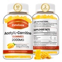 2 Pack Acetyl L-Carnitine Gummies, L-Carnitine Supplement for Women & Men, Beslenme Supplement for Boost Energy, Immunity & Brain Health, Vegan, Non-GMO, Mango Flavor, 120 Count