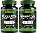 Probiyotik ve Prebiyotiks ile Enzymes, 450 mg, 5 Milyar CFUs - Pure Super Digestion Capsules - Kadınlar ve Erkekler için Enzymes Digestion & Gut Health - 120 Count (Pack of 2)