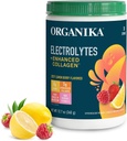 Organikа Electrolytes with Enhanced Collagen Powder for Women & Men - 13 oz - Zesty Lemon Berry-Flavored Effervescent Electrolyte & Collagen Drink Mix - Deep Hydration, Mobility, Skin, Hair, & Nails
