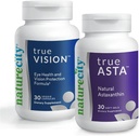 NatureCity Vision Support Bundle| TrueVision Eye Health Formula, 30 Veggie Capsules + TrueAsta Marine