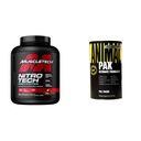 Kastech Whey Protein Toz Nitro-Tech Whey proteini Isolate & Animal & Animal Pak - All-in-One Vitamin & Supplement Pack