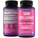 Glutathione Capsules - 1,500mcg L-Glutathione Supplement with Vitamin C - Skin Tone Enhancer - Targets Dark Spots & Acne Marks - Antioxidant Supplement for Beauty & Health Support - 60 Skin Pills