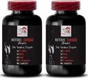 Kalsiyum alfa-ketoglutarate - NITRIC OXIDE BOOSTER - Nitrik oksit tozu L-arginine, Kas pompası, Güçlü eğitim, Egzersiz gücü, Athletic desteği, GKG takviyesi 2 Şişe 180 Tablet